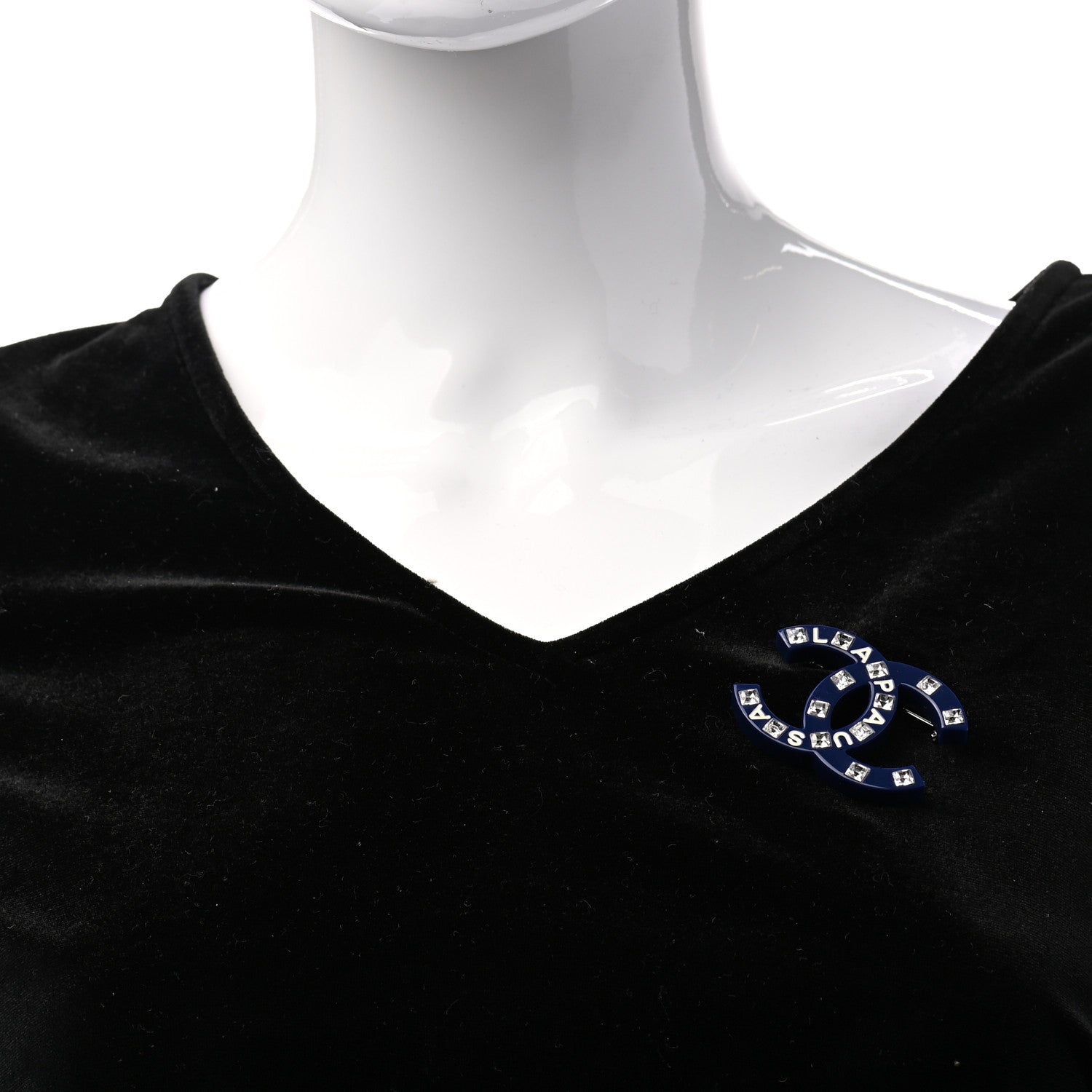Chanel Resin Crystal La Pausa CC Brooch Blue 2 of 4