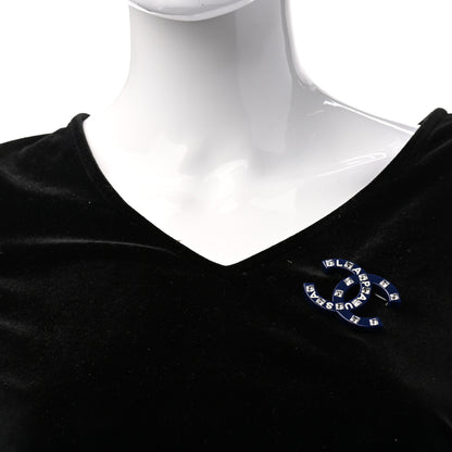 Chanel Resin Crystal La Pausa CC Brooch Blue 2 of 4