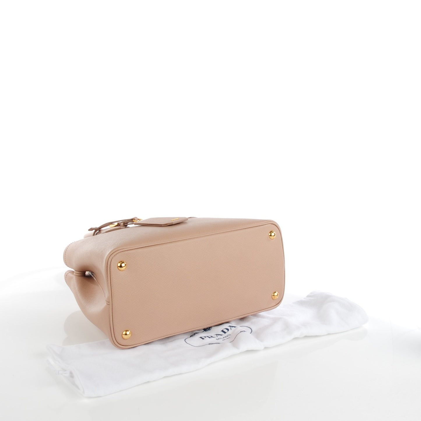 Saffiano Cuir Medium Double Bag Cammeo