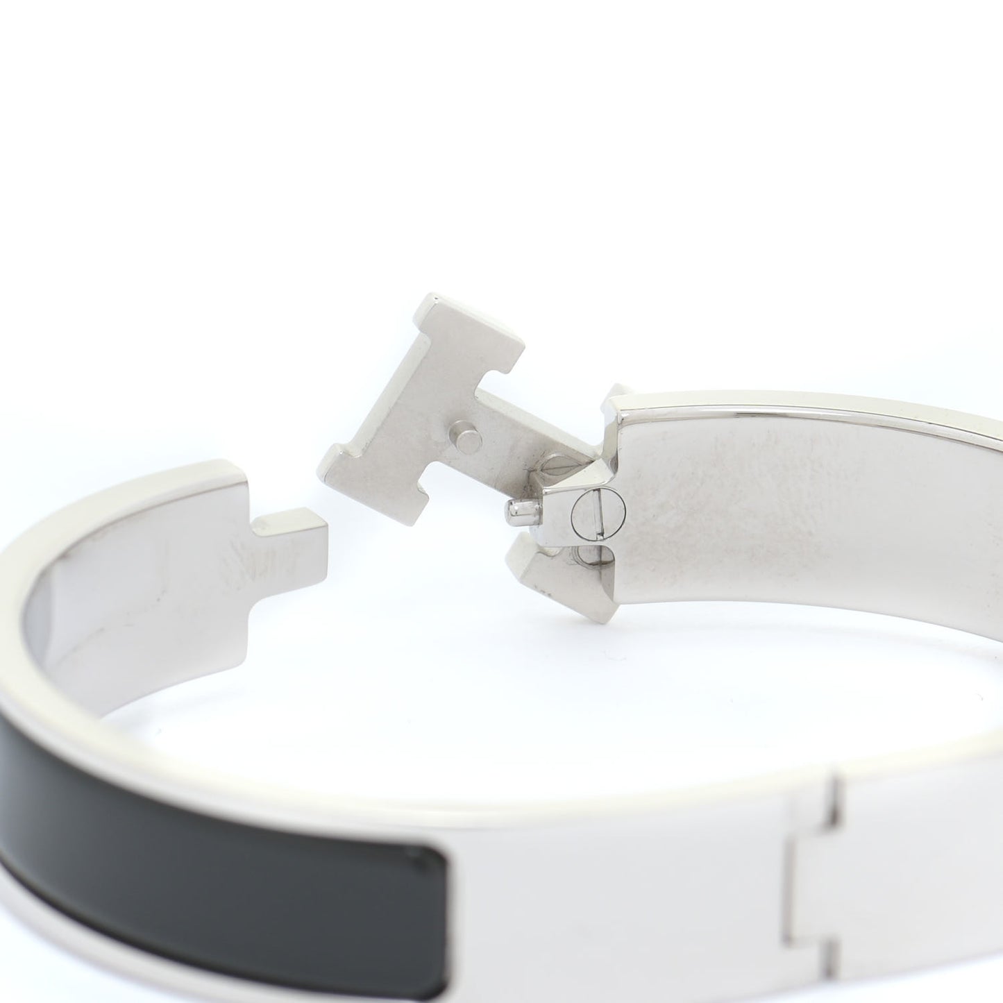 Enamel Narrow Clic Clac H Bracelet PM Black