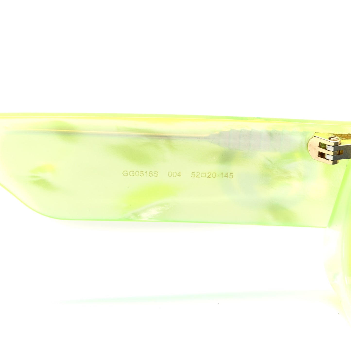 Acetate Rectangular Sunglasses GG0516S Fluorescent Yellow