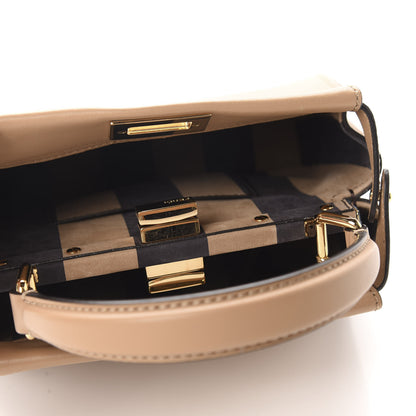 Fendi Vitello Seta Nabuk Pequin Mini Peekaboo Iconic Satchel Cuoio Tobacco Moro 6 of 11