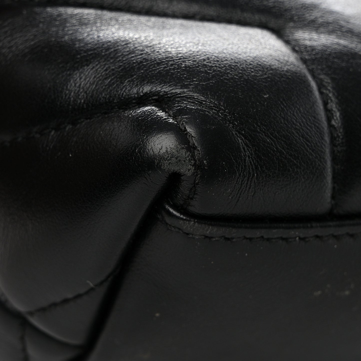 Calfskin Y Quilted Monogram Small Loulou Chain Satchel Black
