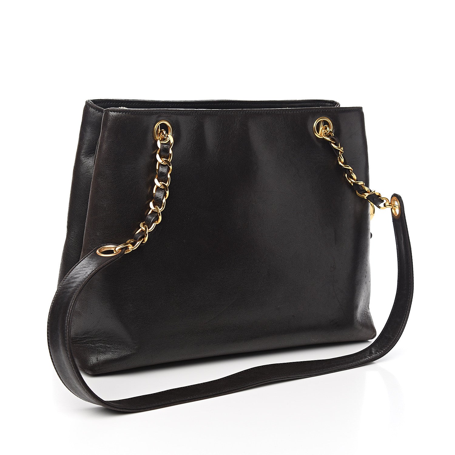 Chanel Lambskin CC Flap Shopping Tote Black 2 of 14