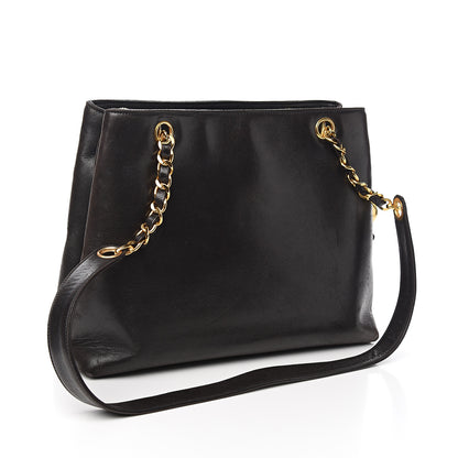 Chanel Lambskin CC Flap Shopping Tote Black 2 of 14