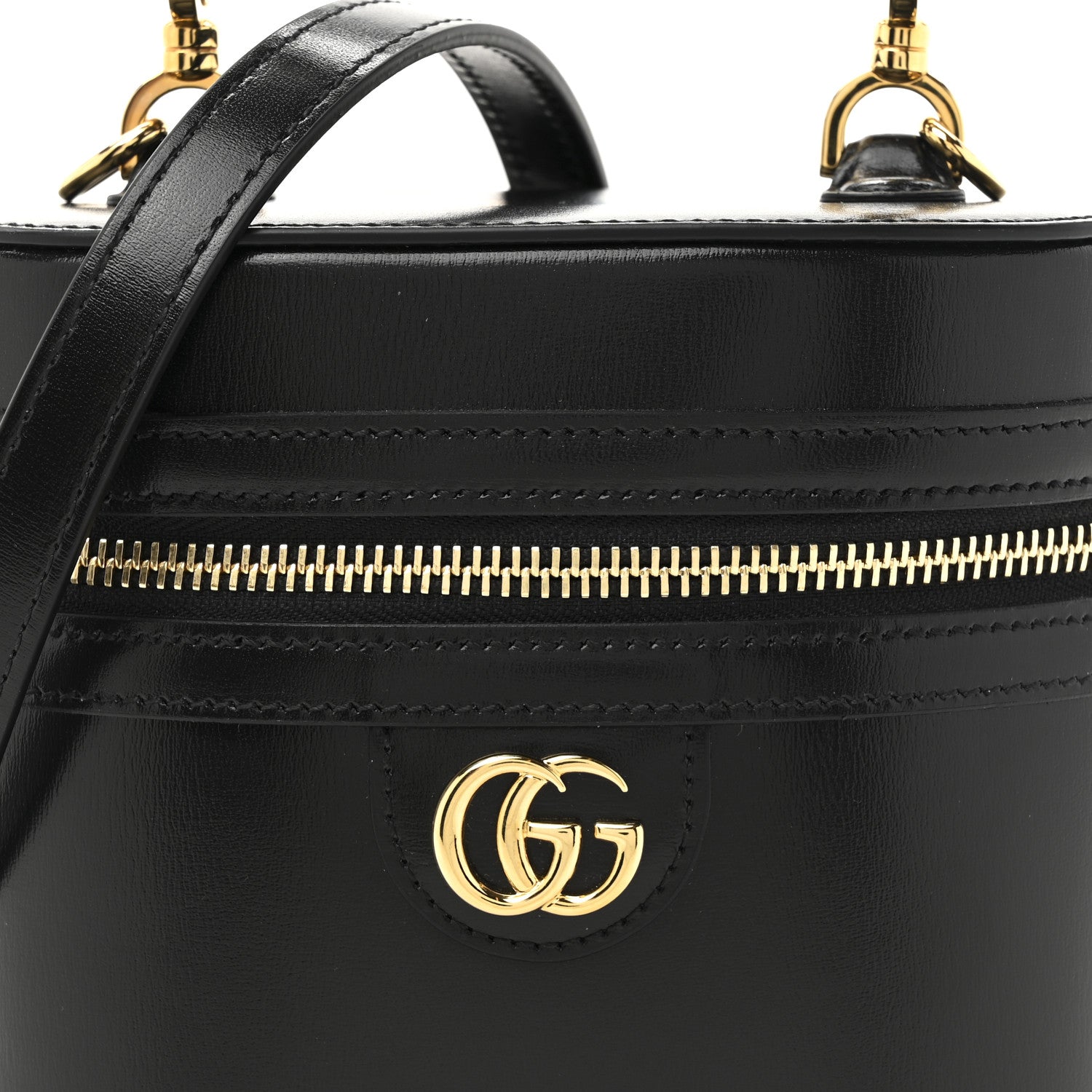 Gucci Calfskin Mini Bamboo Top Handle Shoulder Bag Black 8 of 10