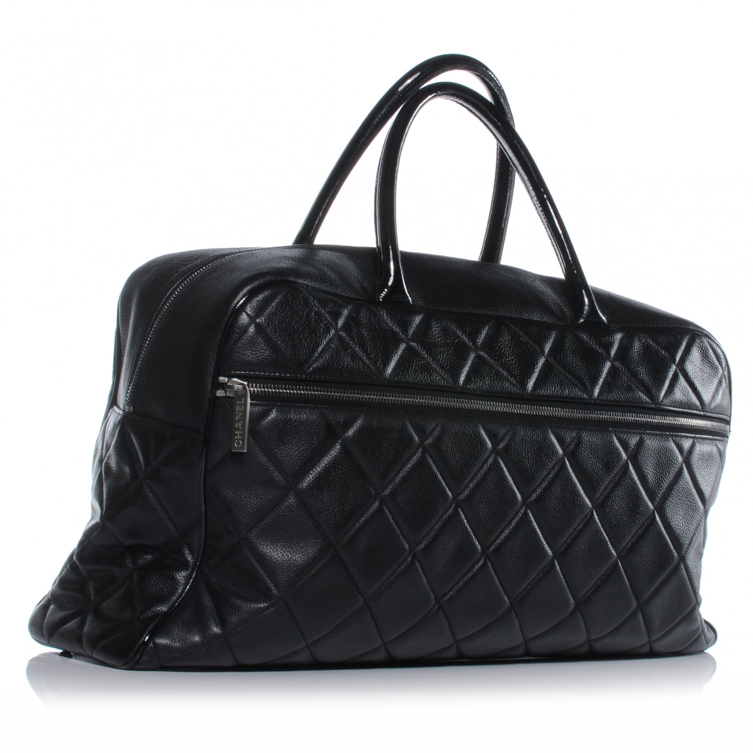 Chanel Patent and Caviar Quilted Large Boston Black 3 of 7
