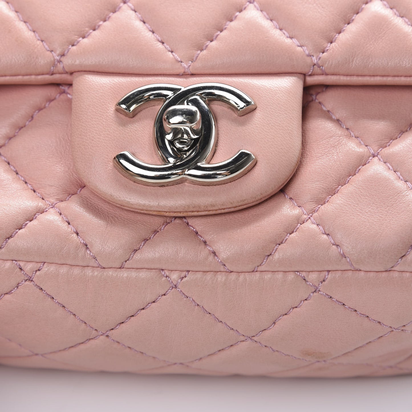 Lambskin Quilted Mini Square Flap Pink