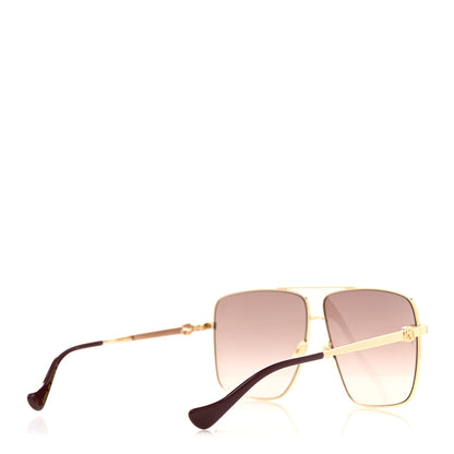 Gucci Metal Navigator Square Chain Sunglasses GG1087S Gold 4 of 8