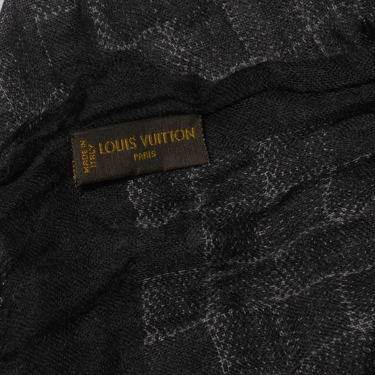 Louis Vuitton Cashmere Silk Etole Stole Damier Black 5 of 6