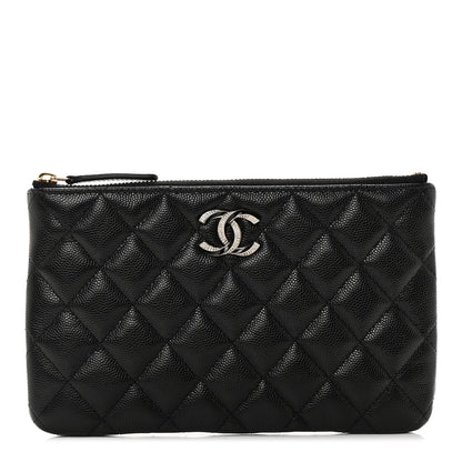 Chanel Caviar Quilted Crystal Enamel Cosmetic Case Black 1 of 8