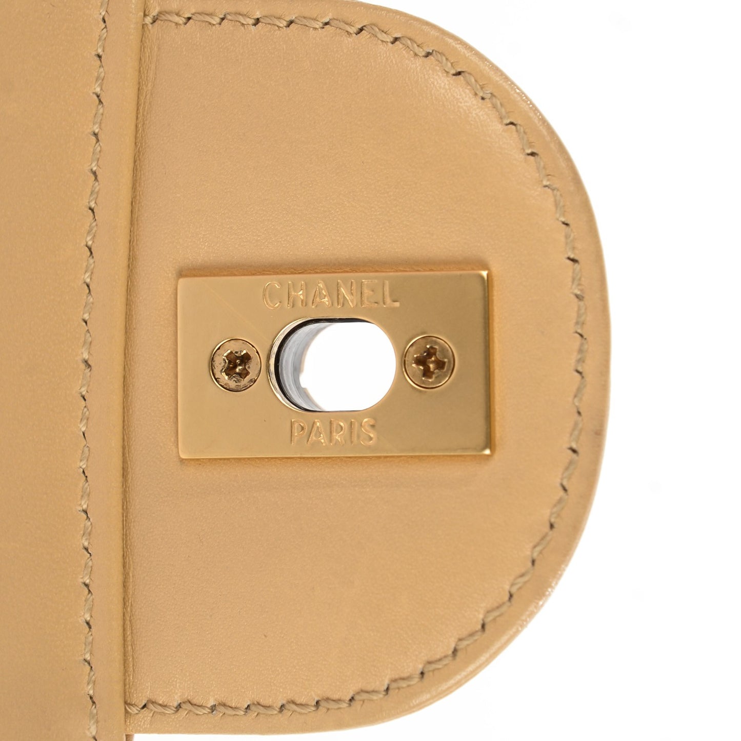 Lambskin Quilted Jumbo Single Flap Beige