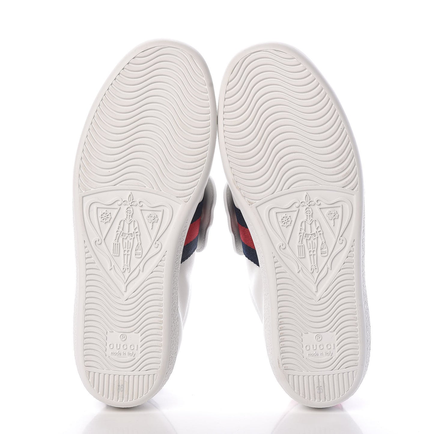 Calfskin Ayers Web Panther Embroidered Womens Ace Sneakers 36 White