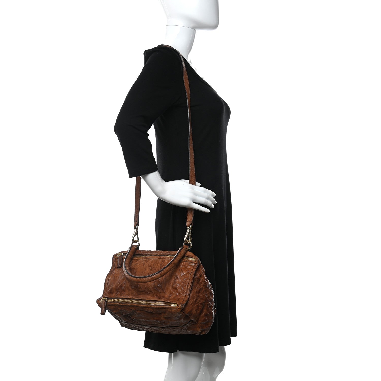Givenchy Tumbled Sheepskin Small Pandora Brown 2 of 12