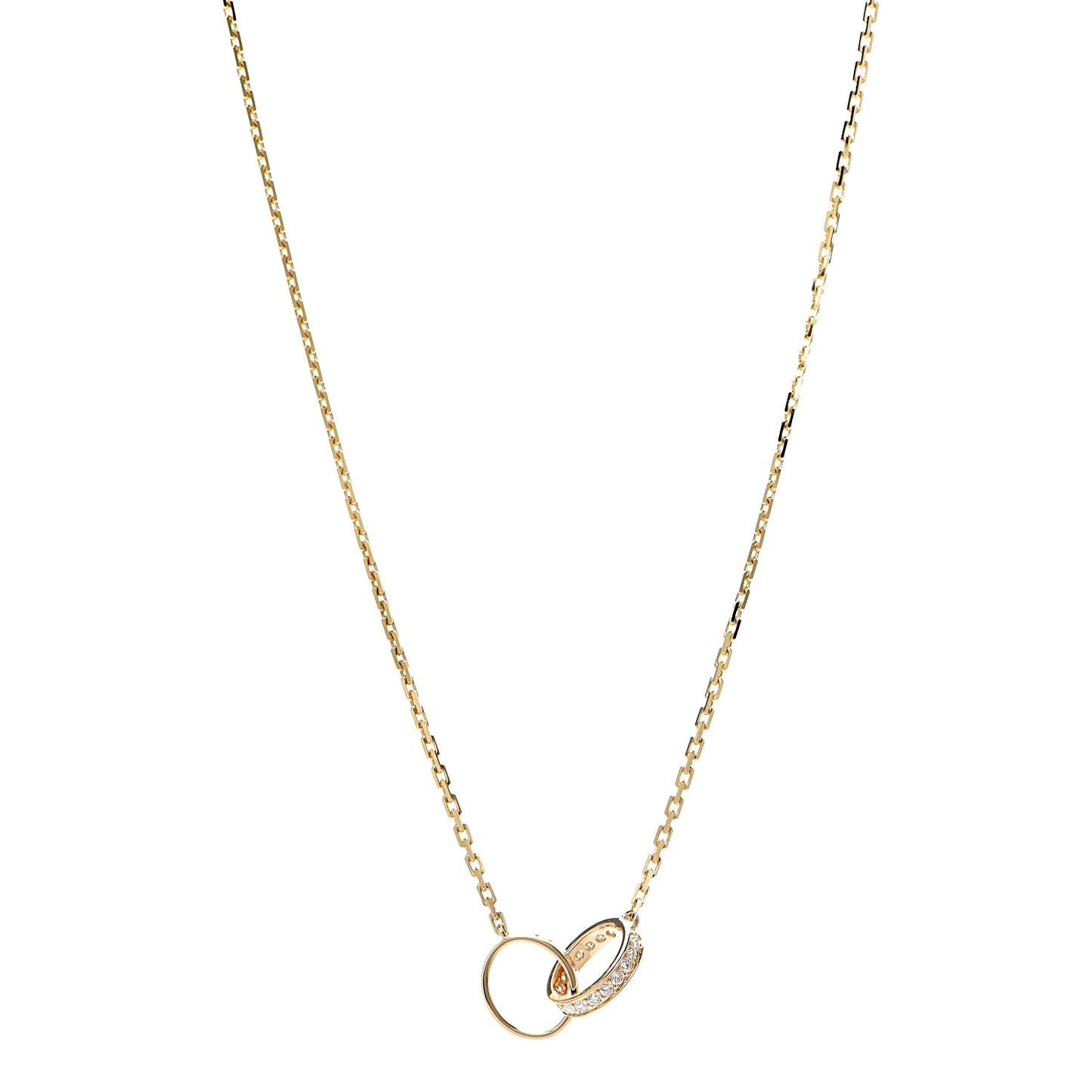 18K Yellow Gold Diamond Interlocking LOVE Necklace