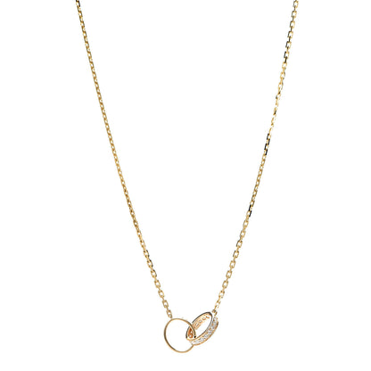 Cartier 18K Yellow Gold Diamond Interlocking LOVE Necklace 1 of 7