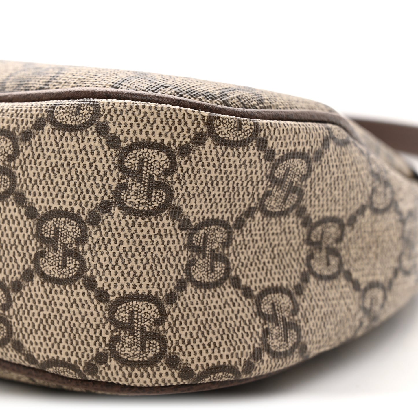 GG Supreme Monogram Textured Dollar Calfskin Small Ophidia Hobo Beige Ebony New Acero