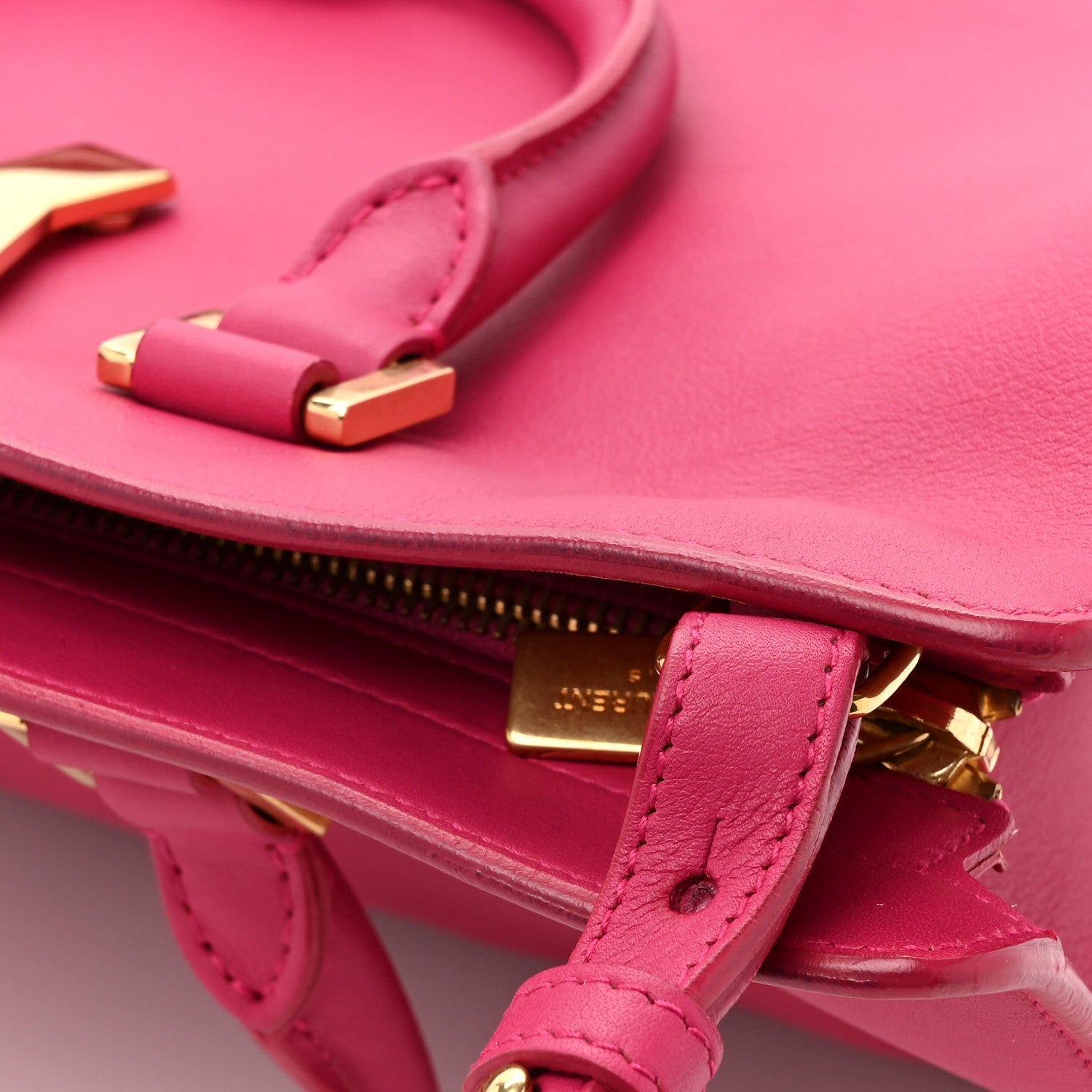 Saint Laurent Calfskin Small Classic Y Cabas Fuchsia 14 of 14