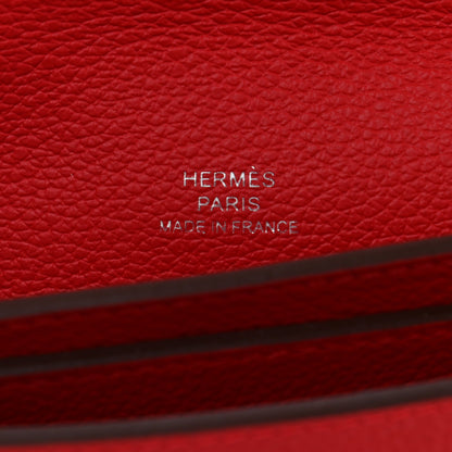 Hermes Evercolor H Passant Clutch Rouge De Coeur Rouge H Rose Texas 6 of 6
