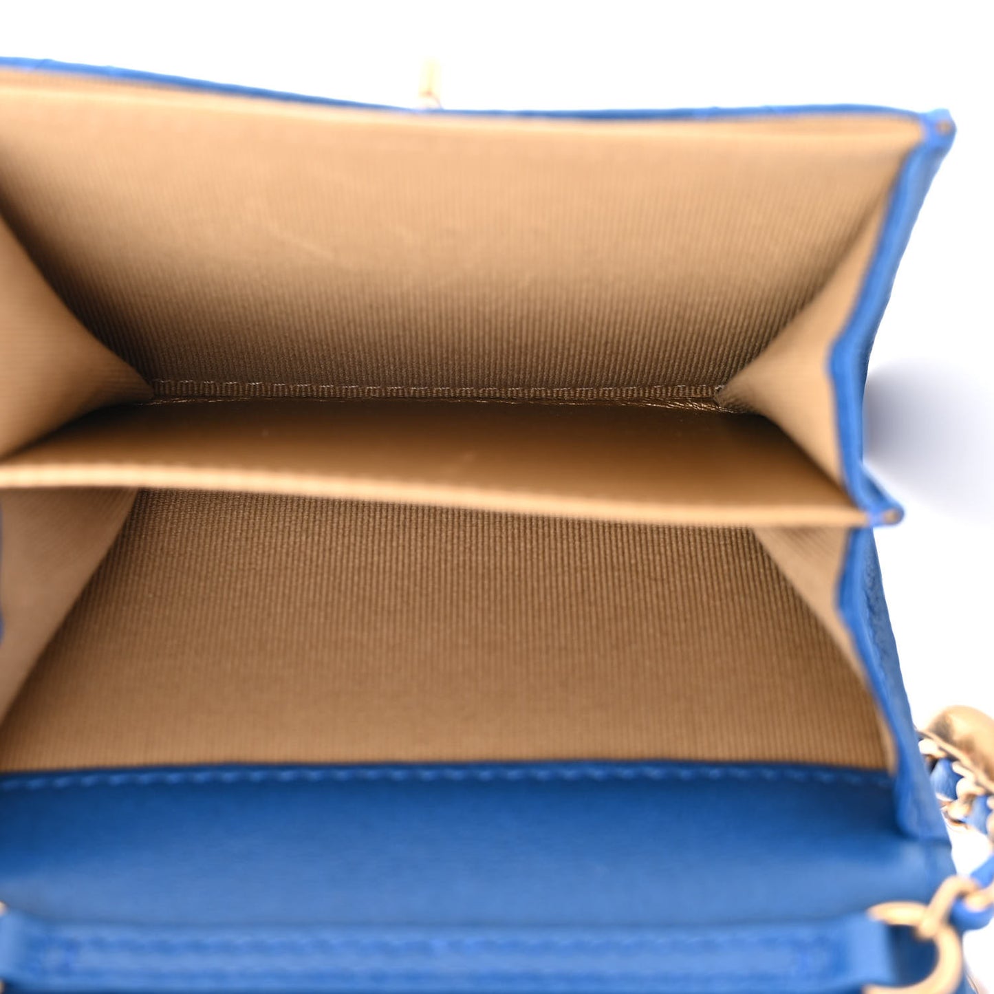 Lambskin Quilted Pearl Crush Clutch With Chain Blue