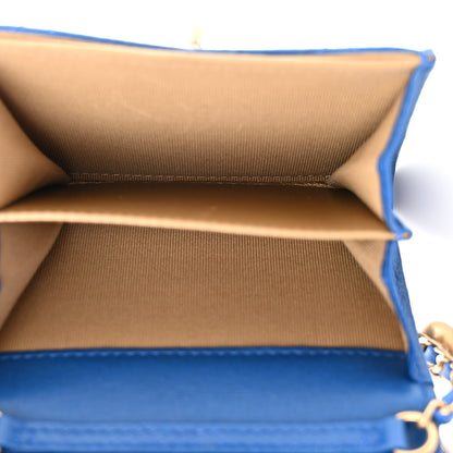 Chanel Lambskin Quilted Pearl Crush Clutch With Chain Blue 5 of 13