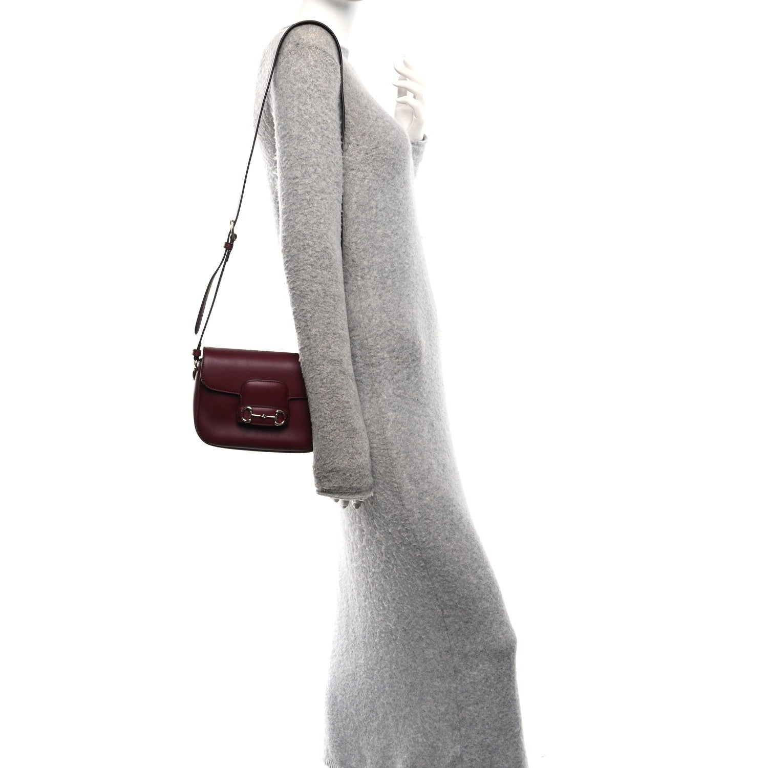 Gucci Arabella Calfskin Horsebit 1955 Soft Small Shoulder Bag Rosso Ancora 2 of 9