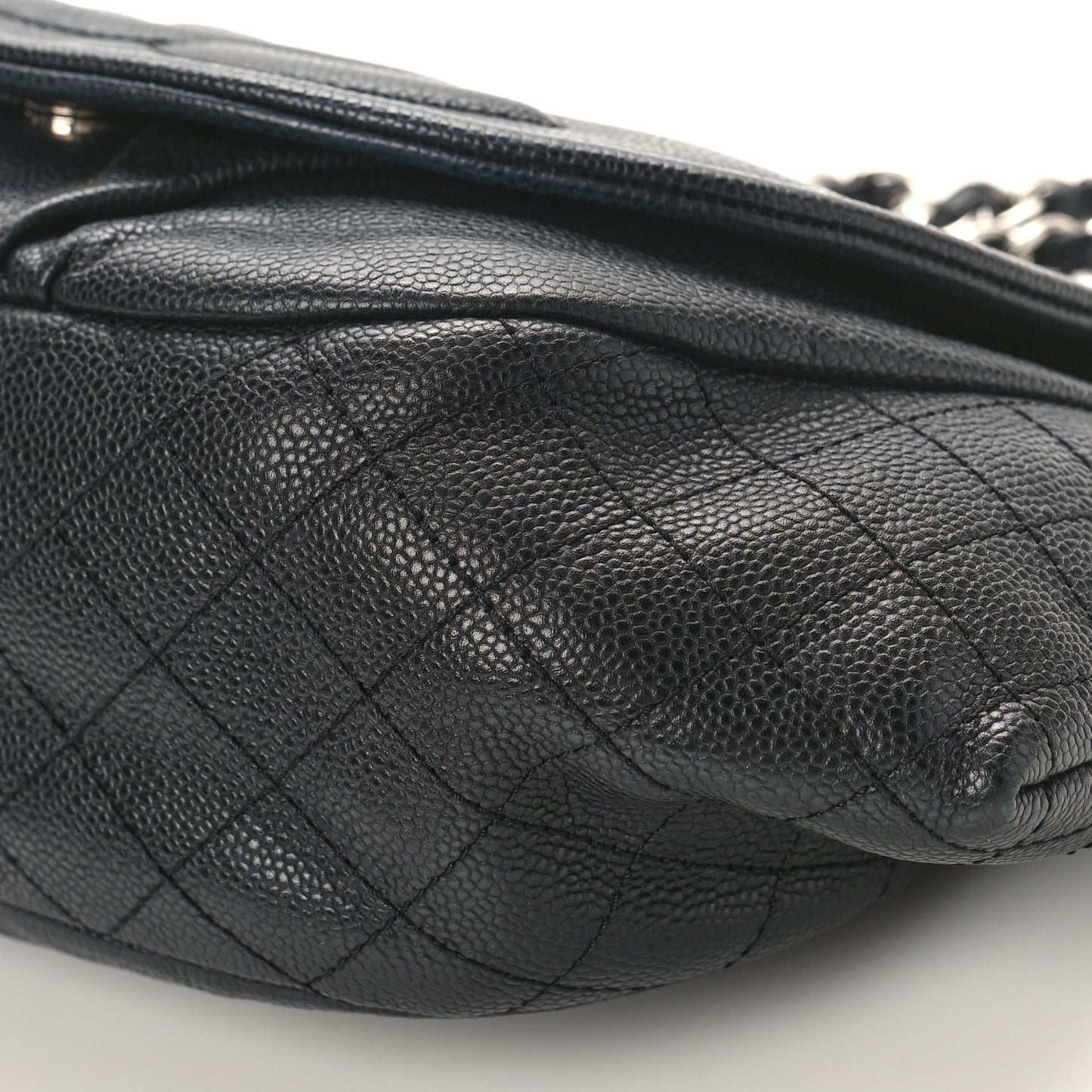 Caviar Half Moon Large Flap Black