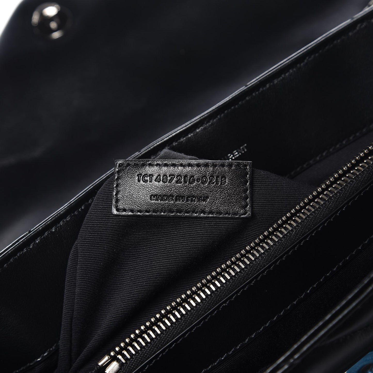 Calfskin Y Quilted Monogram Medium Loulou Chain Satchel Black