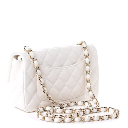 Chanel Lambskin Quilted Mini Rectangular Flap White 2 of 5