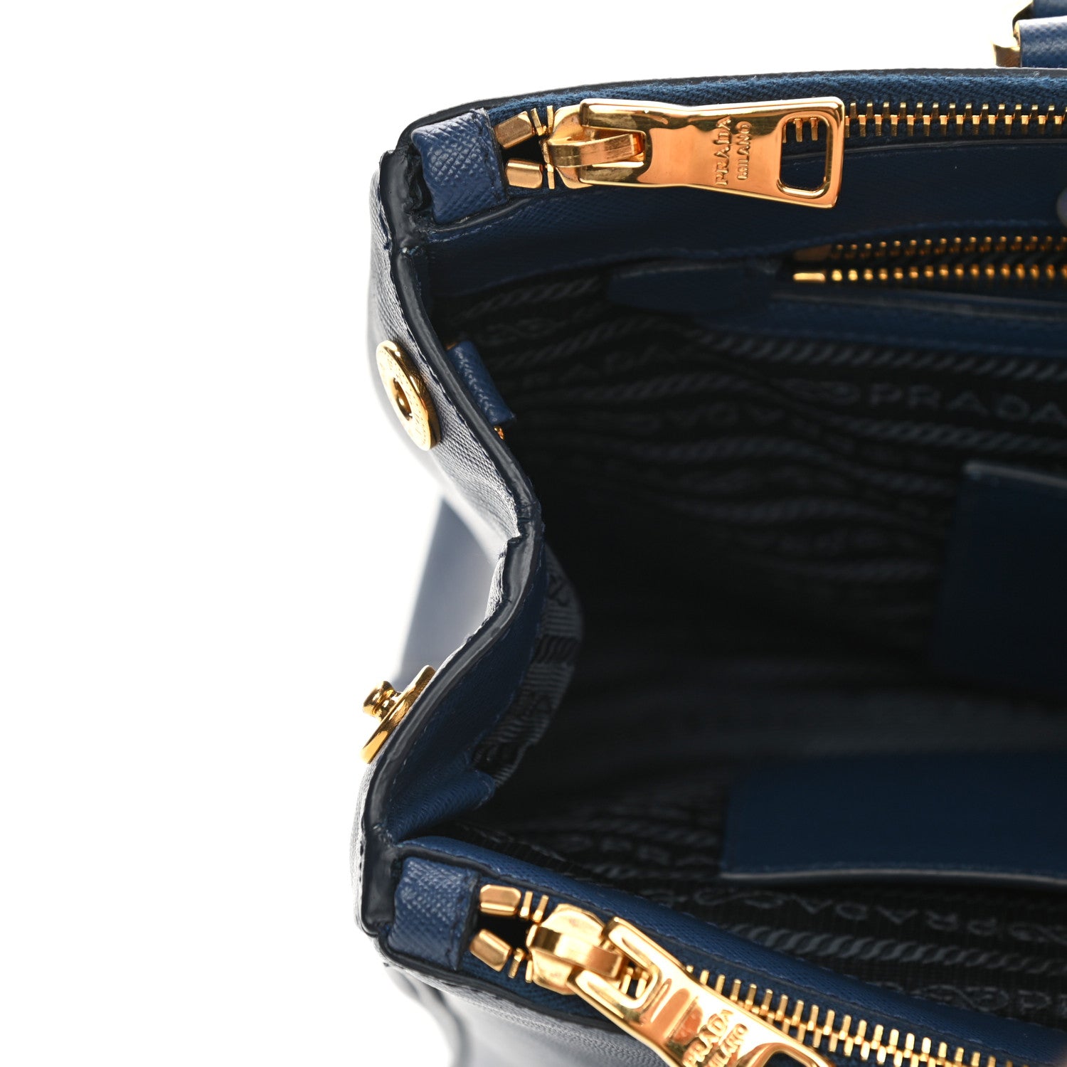 Prada Saffiano Lux Galleria Front Pocket Tote Bluette Cobalto 15 of 17