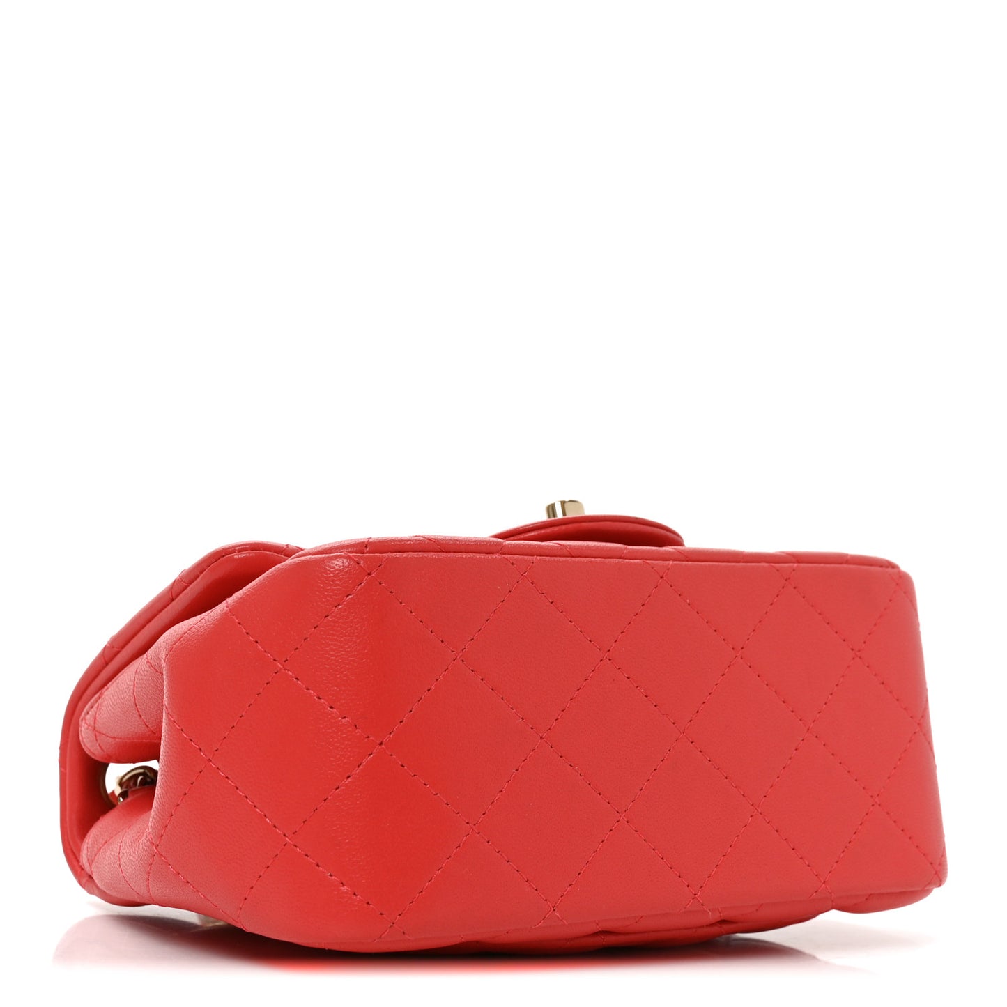 Lambskin Quilted Mini Square Flap Orange