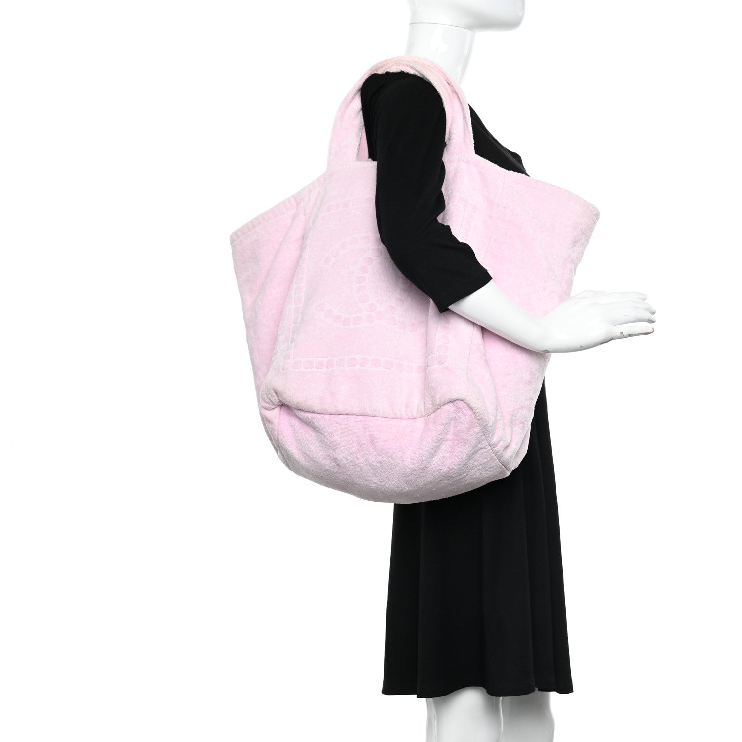 Chanel Terry Cotton CC Beach Tote Towel Set Pink 2 of 11