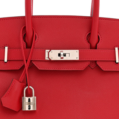 Hermes Epsom BIRKIN 30 Rouge Casaque 7 of 10