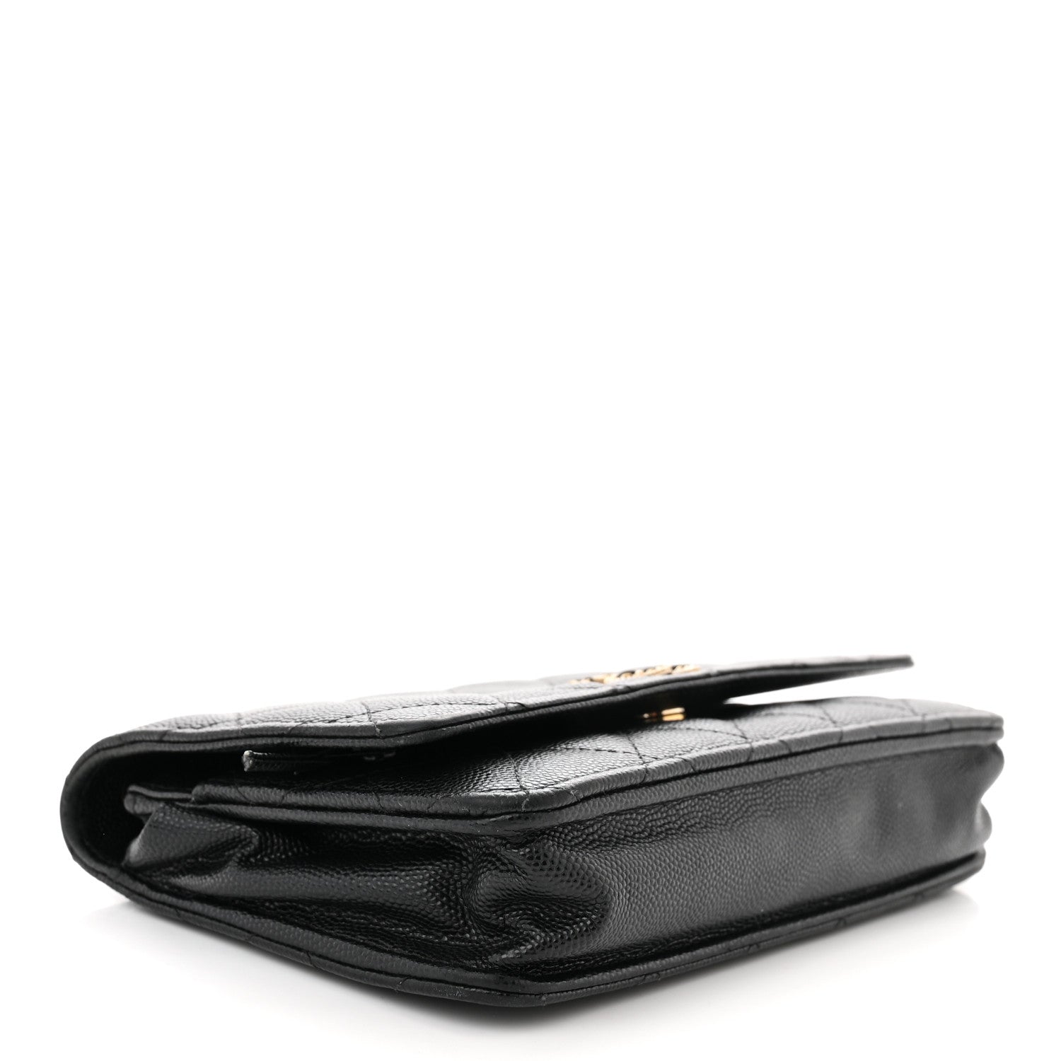 Chanel Caviar Quilted Crystal CC Wallet On Chain WOC Black 4 of 15