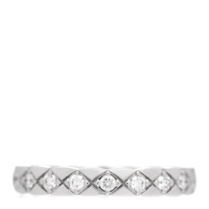 Chanel 18K White Gold Diamond Mini Coco Crush Ring 54 6.75 3 of 5