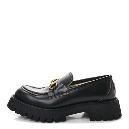 Gucci Cordovan Lux Womens Harald Horsebit 25mm Platform Loafers 39 Black 1 of 9