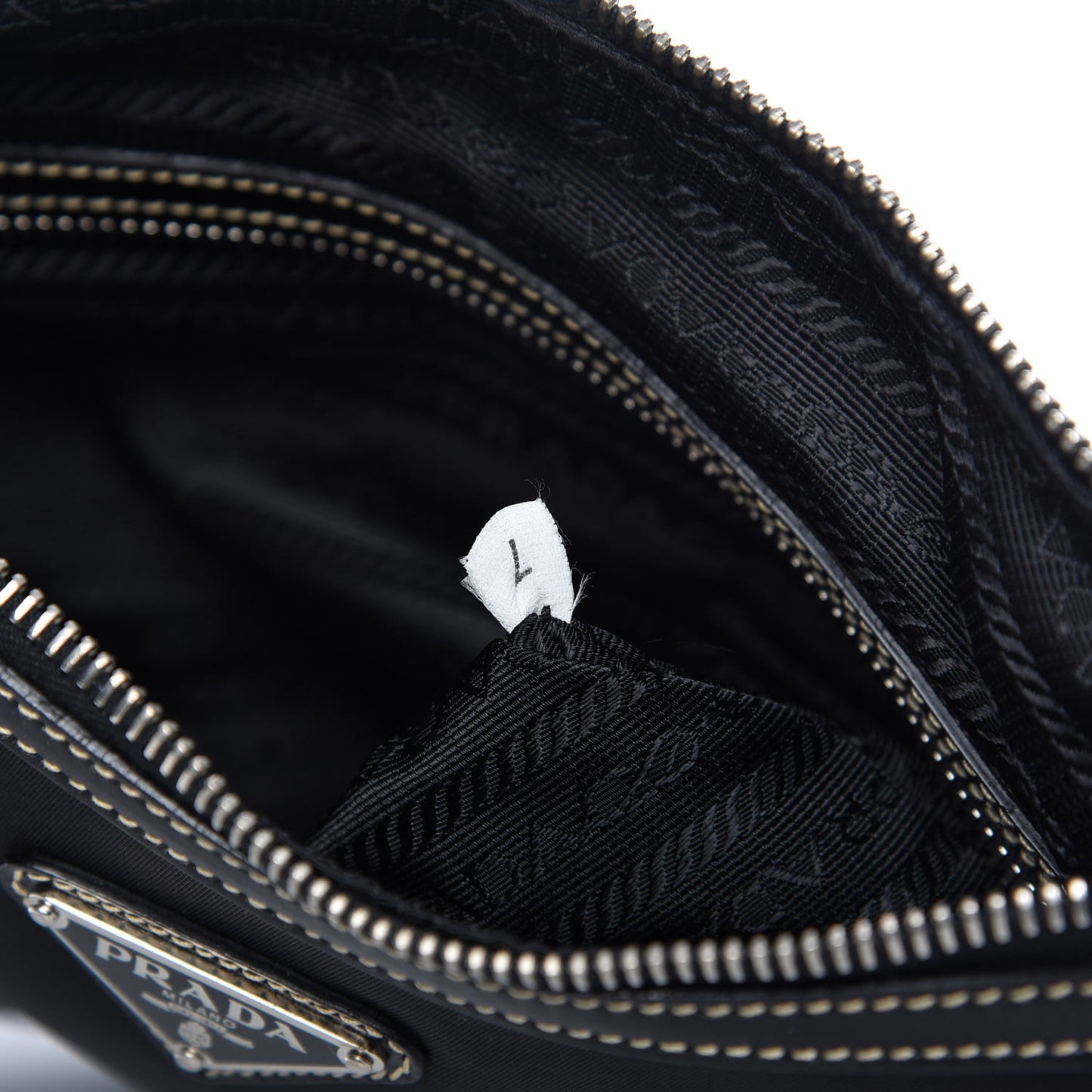 Tessuto Nylon Soft Calfskin Shoulder Bag Black