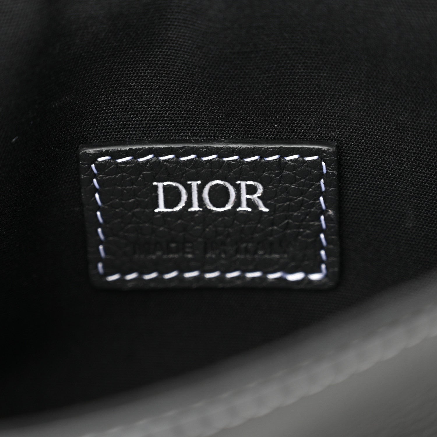 Christian Dior X KAWS Grained Calfskin Saddle Pouch Black 6 of 12
