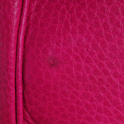 Gucci Pebbled Calfskin Medium Bamboo Shopper Tote Bright Bougainvillea 7 of 10