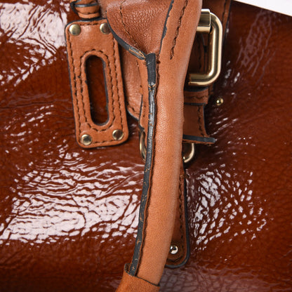 Chloe Patent Paddington Tote Brown 11 of 14