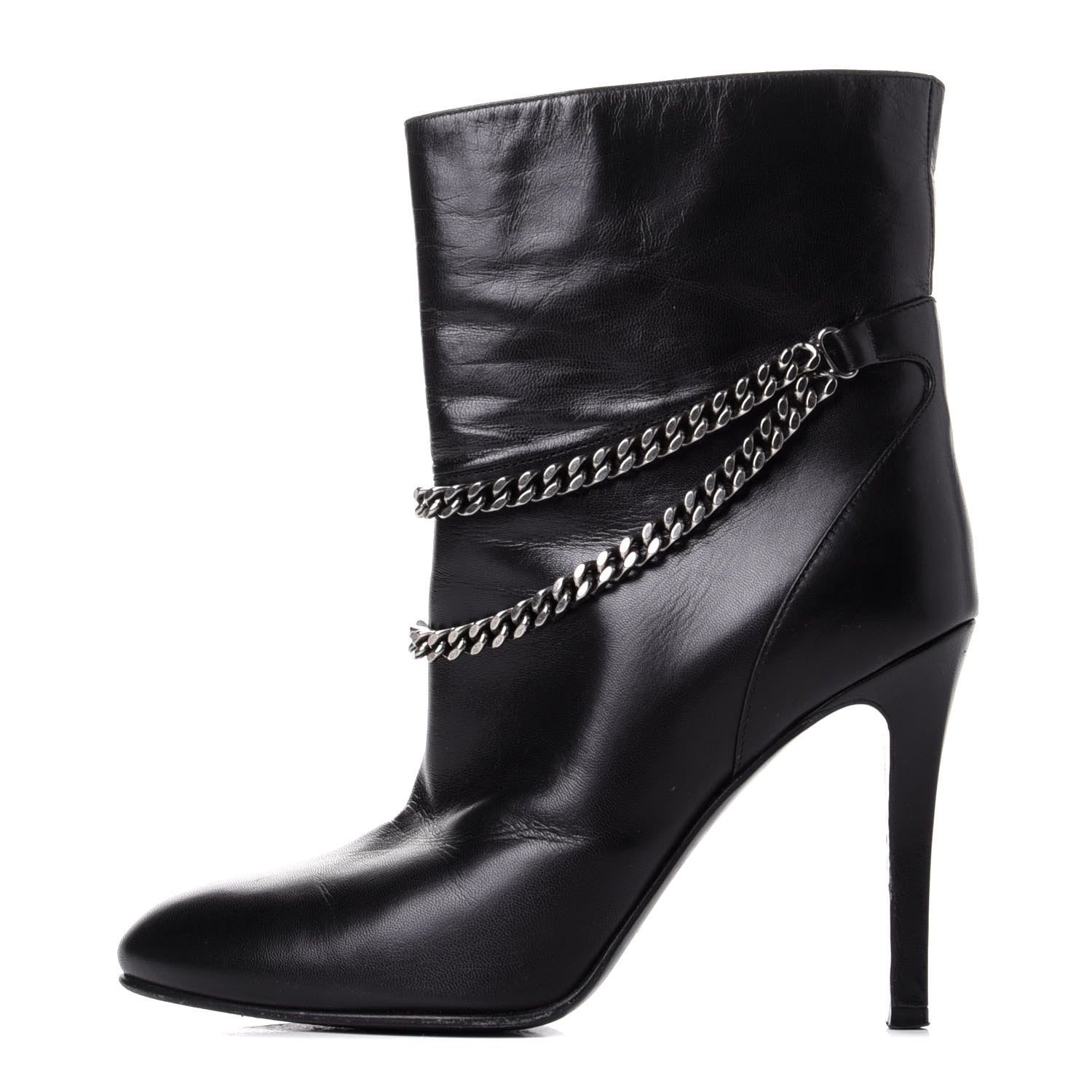 Saint Laurent Calfskin Debbie 100 Ankle Boots 36 Black 1 of 10