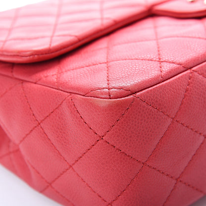 Chanel Washed Caviar Quilted Jumbo Single Flap Fuchsia 8 of 14