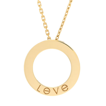 Cartier 18K Yellow Gold 3 Diamonds LOVE Pendant Necklace 4 of 7