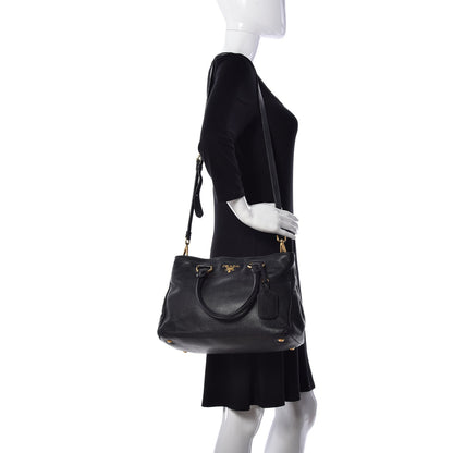 Prada Vitello Daino Tote Nero Black 2 of 9