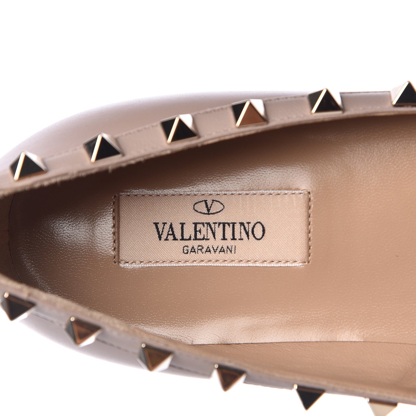 Nappa Rockstud Ballerina Flats 39 Poudre
