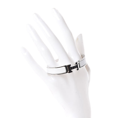 Hermes Enamel Narrow Clic Clac H Bracelet PM White 2 of 6
