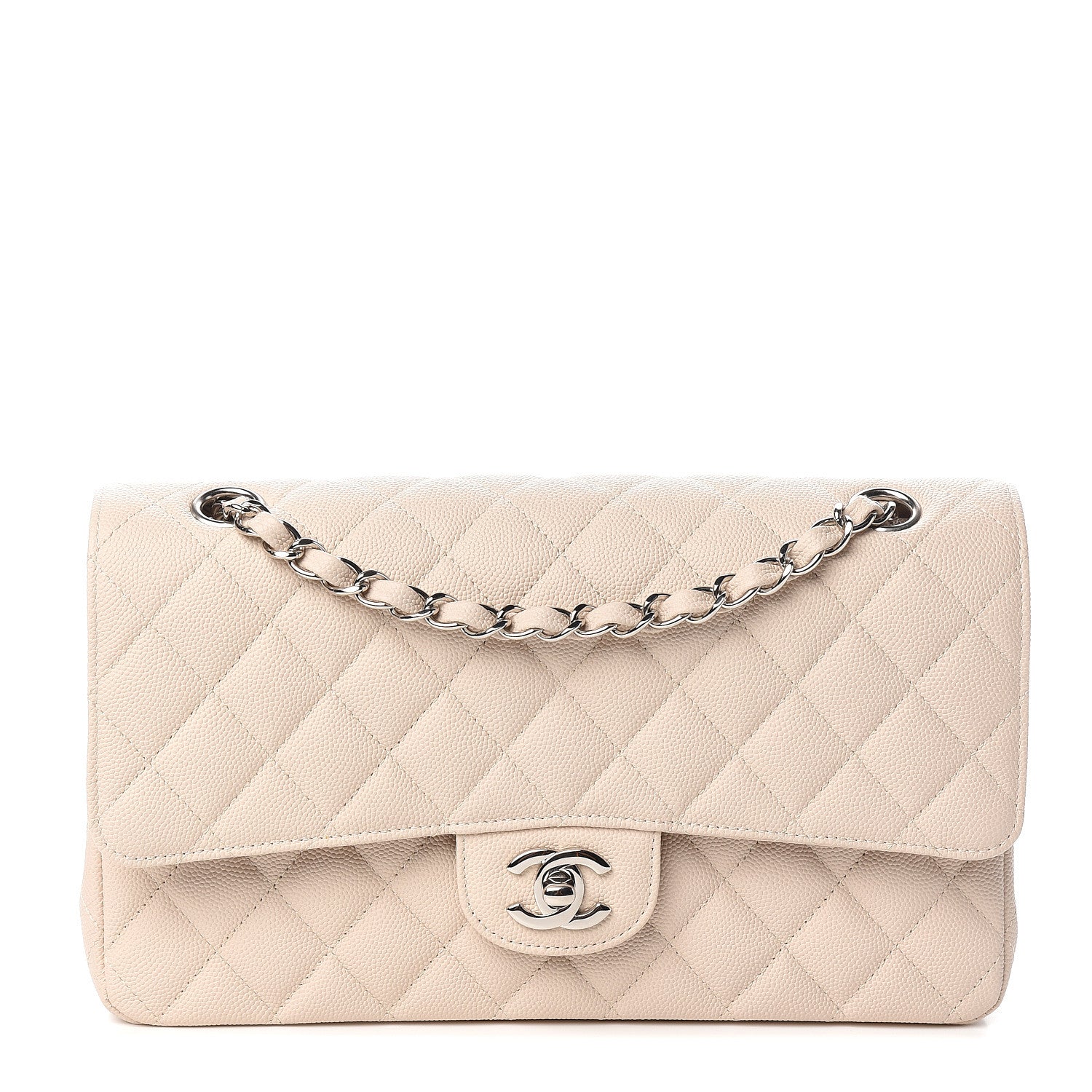 Chanel Caviar Quilted Medium Double Flap Ivory 1 of 10