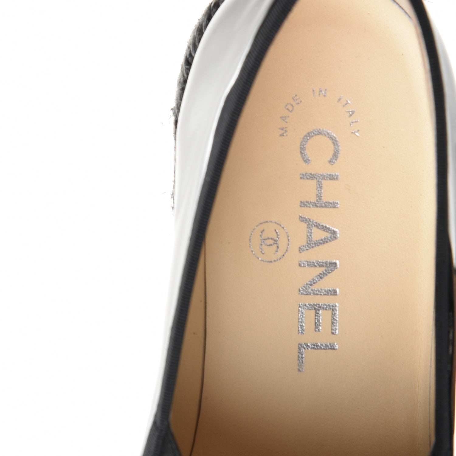Chanel Patent Calfskin CC Mocassin Loafer Espadrilles 38 Black 7 of 10