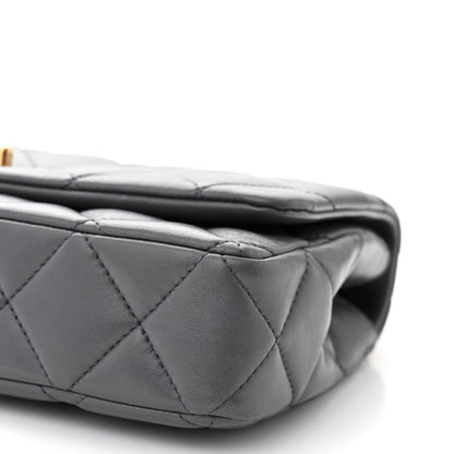 Chanel Shiny Lambskin Quilted Multi Stand Flap Grey 10 of 11