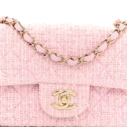 Chanel Tweed Quilted Mini Rectangular Flap Pink 8 of 10